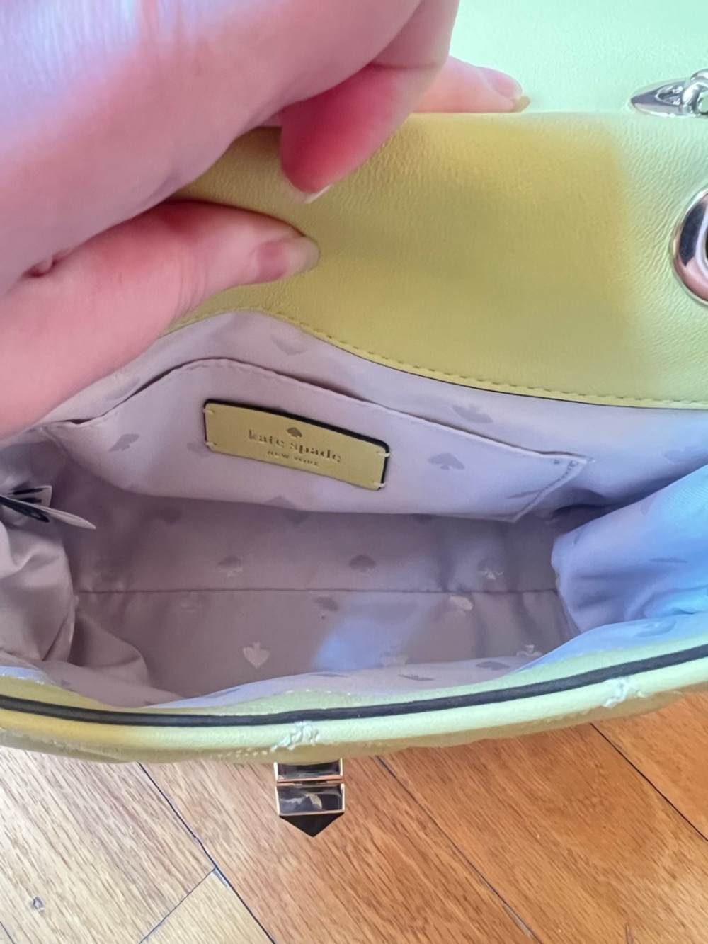 Kate Spade Yellow Green Frosty Lime Natalia Small Flap Crossbody - Picture 9 of 13